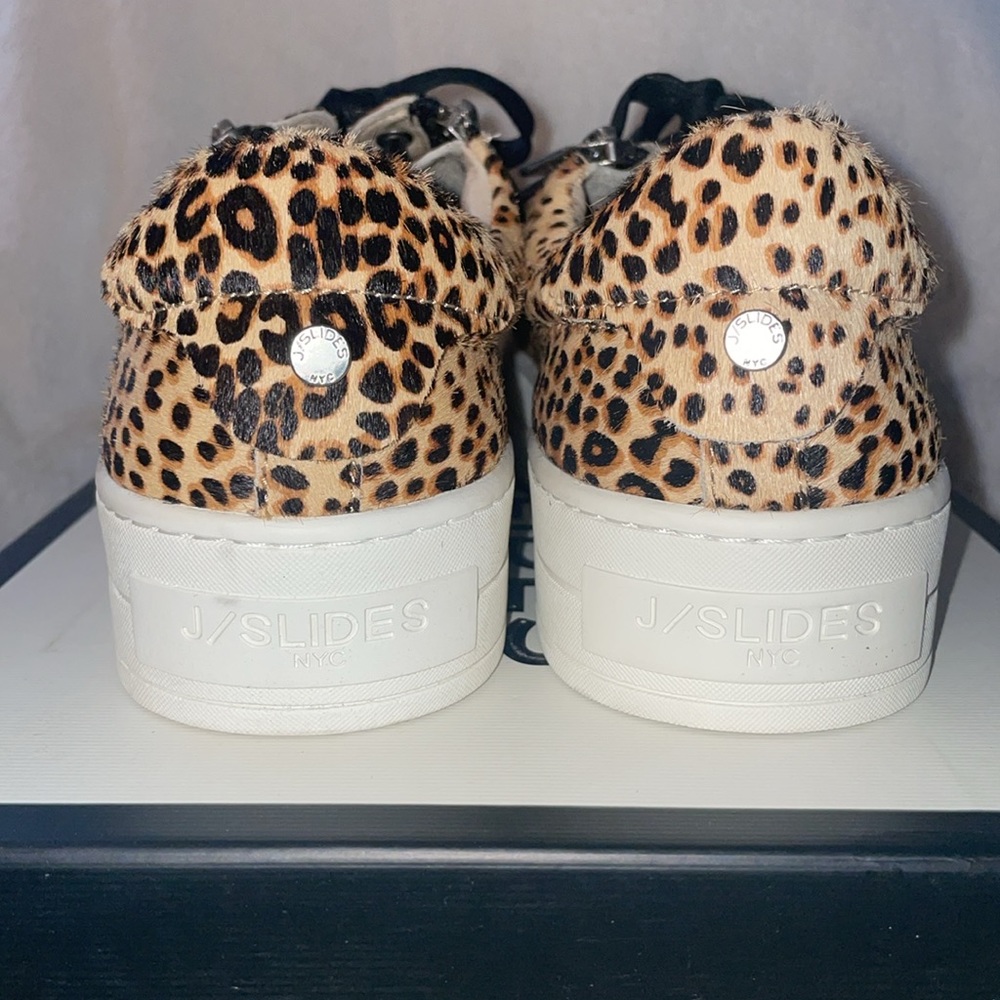 J/SLIDES HARLING Leopard Pony Leather Sneakers - Picture 5 of 10